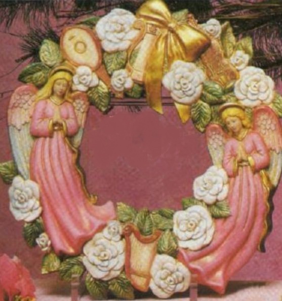 Ceramic Bisque~~ Ready to Paint~~ Angel Wreath 16" diameter