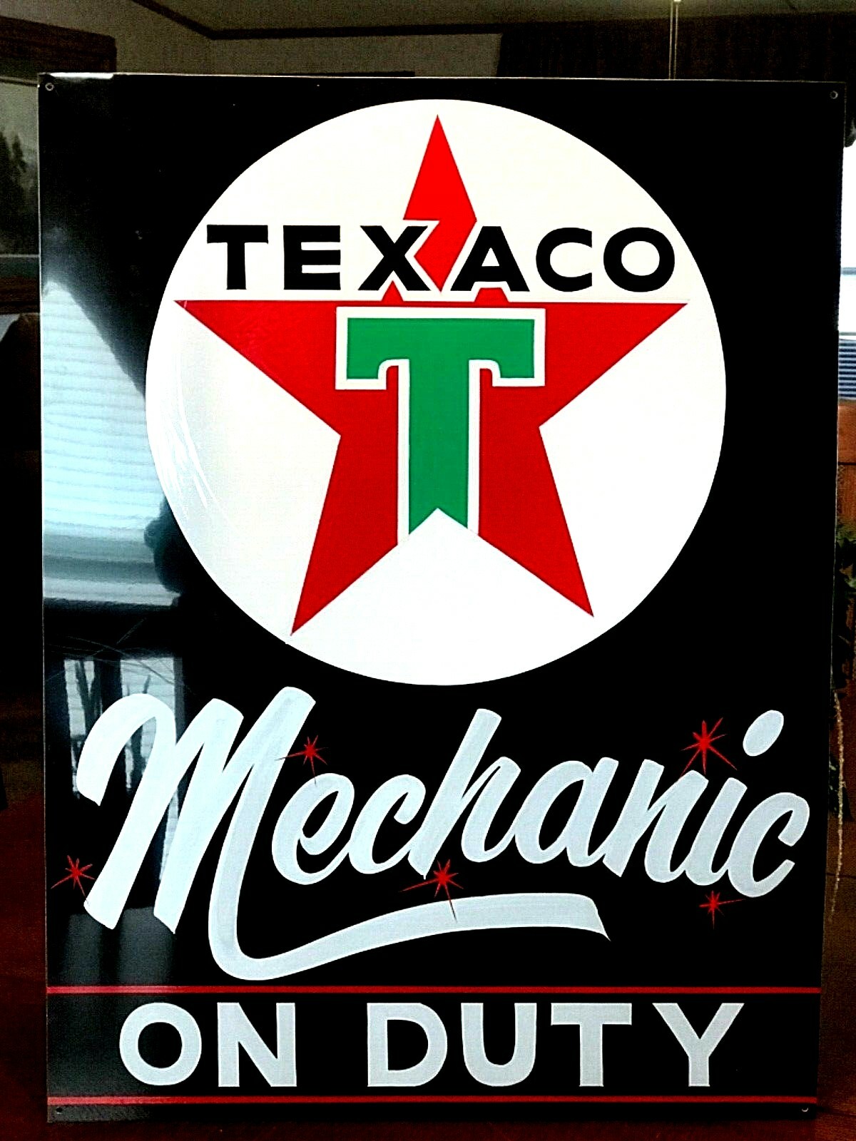 Original PAINTED 24" VINTAGE TEXACO MOTOR OIL SIGN GASOLINE GAS STATION PUMP