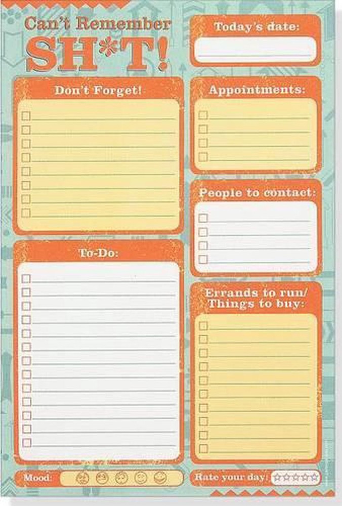 Note Pad Can't Remember Sh*t