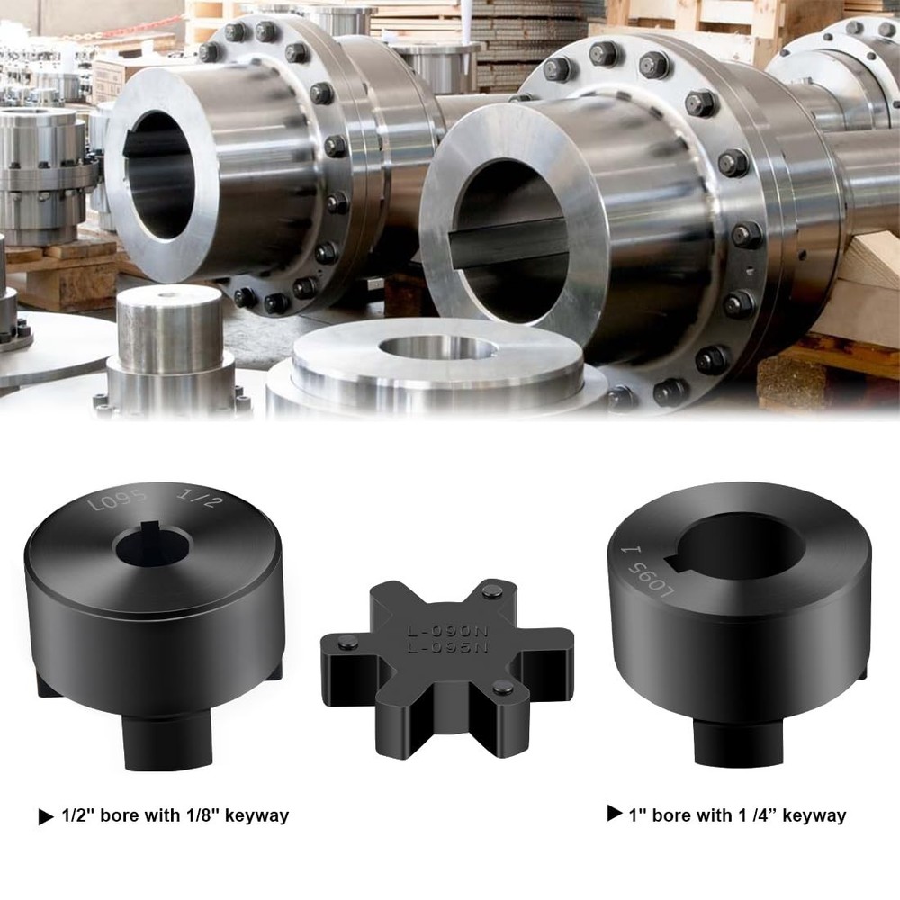 Durable 1/2" to 1" L095 Coupling Set & NBR Rubber Insert for Log Splitters