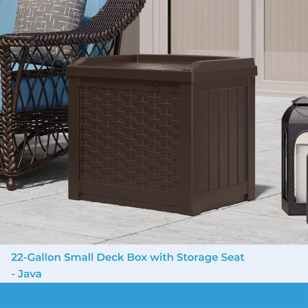 Java 22 Gallon Resin Storage Seat - Stylish & Functional Outdoor Storage Solutio