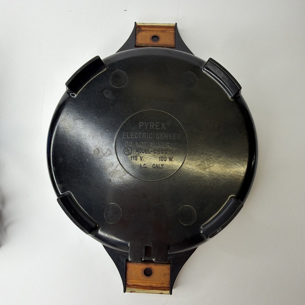 Vintage PYREX Electric Server Hot Plate Pad Compass Pattern Tested Model CECC
