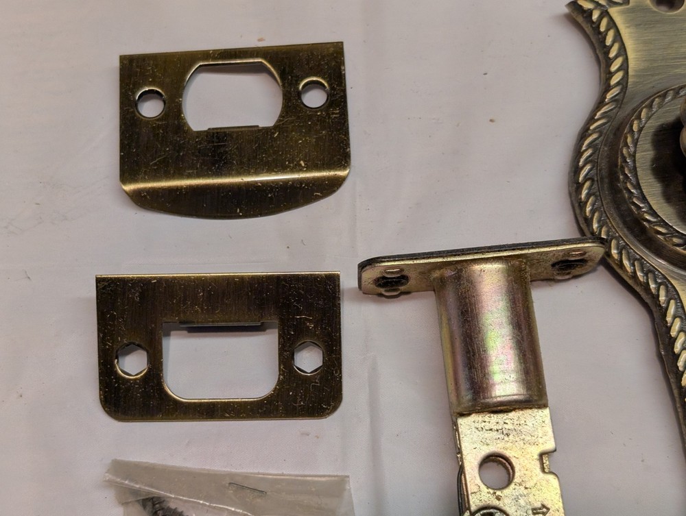 WI Barn NIB Solid Antique Brass Mortise Lock Set Narrow Backset Locks Entry