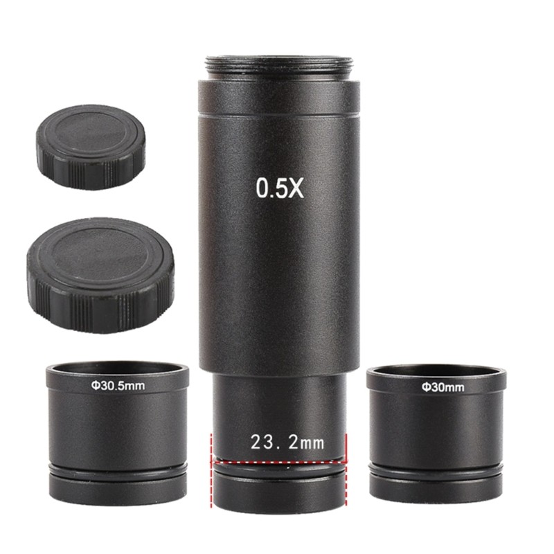 0.5X C Mount Microscope Adapter CCD Camera Eyepiece Lens for Trinocular Camera