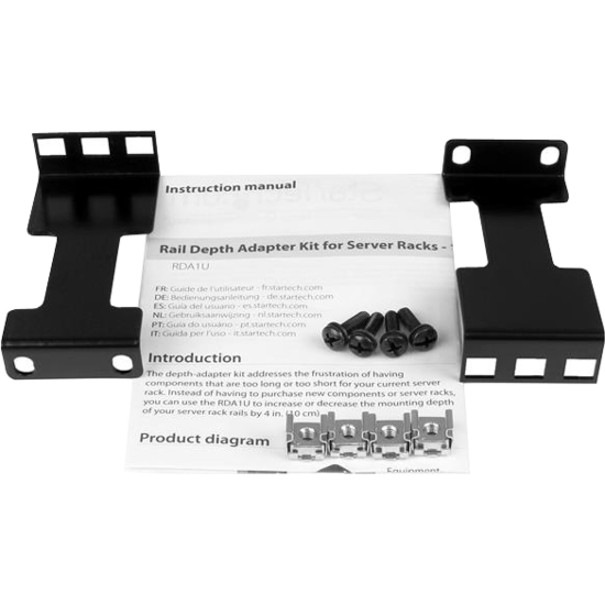 StarTech RDA1U 4 In Rack Depth Adapter Kit 1U