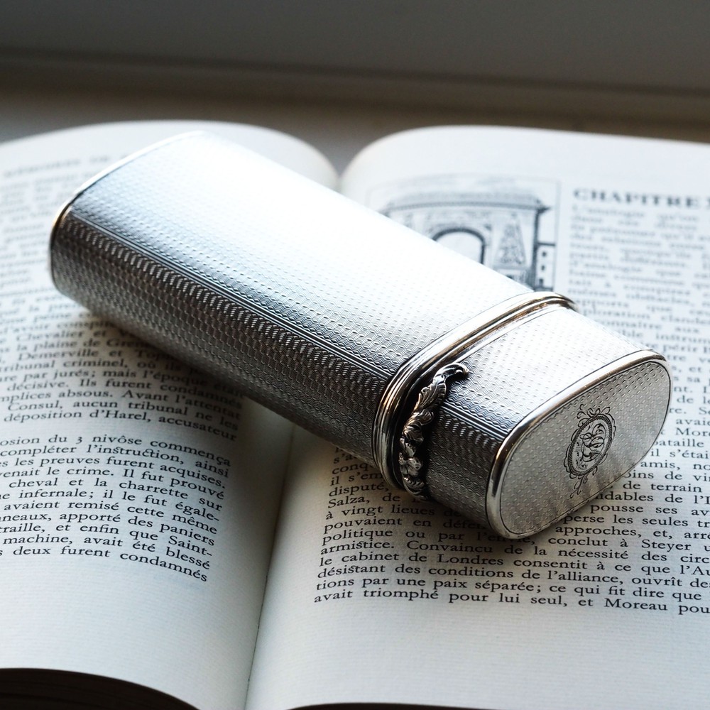 Antique Georgian Solid Silver Cigar/Cheroot Case Engine Turned - Edward Edwards