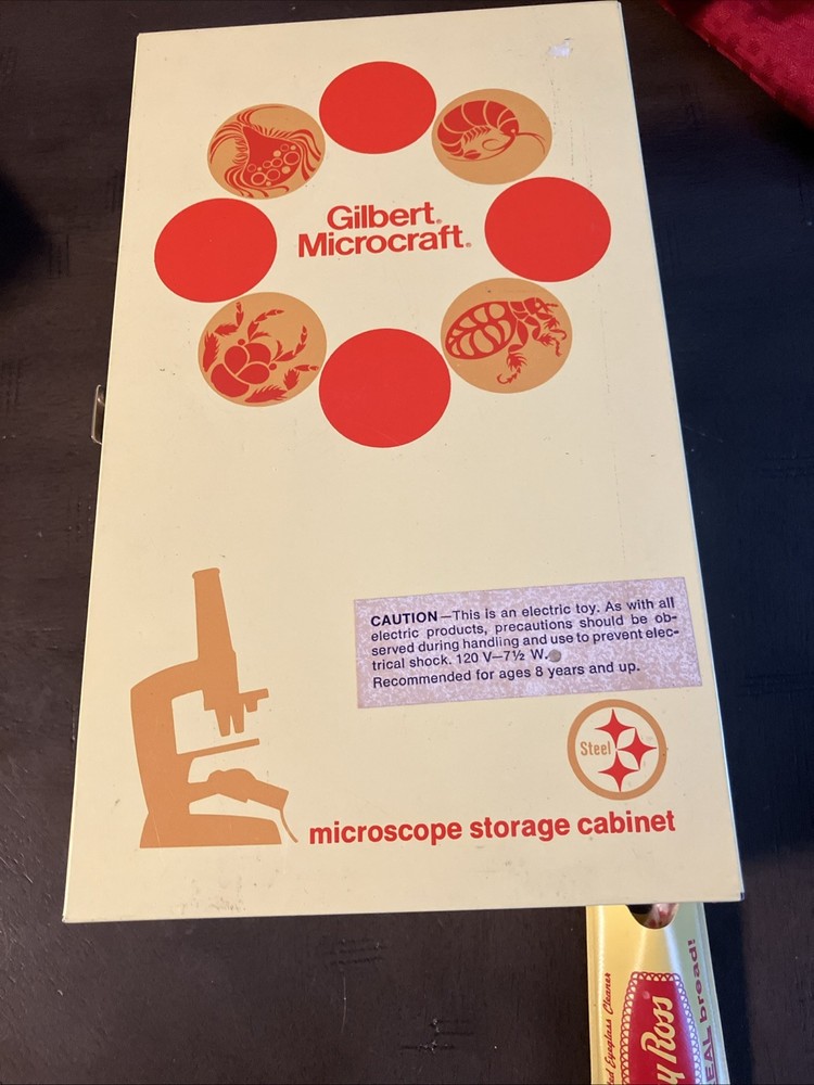 Gilbert Microcraft Microscope With Storage Box. With 24 Scientific Slides