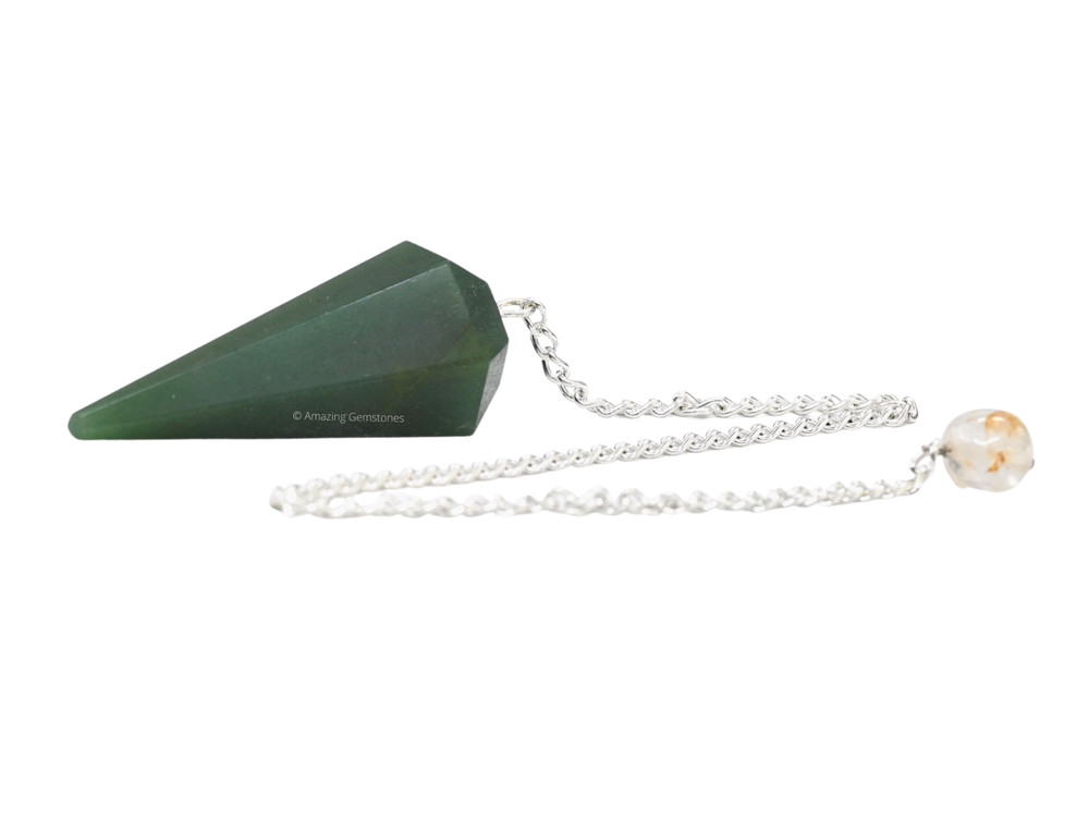Green Aventurine Dark Dowsing Crystal Pendulum