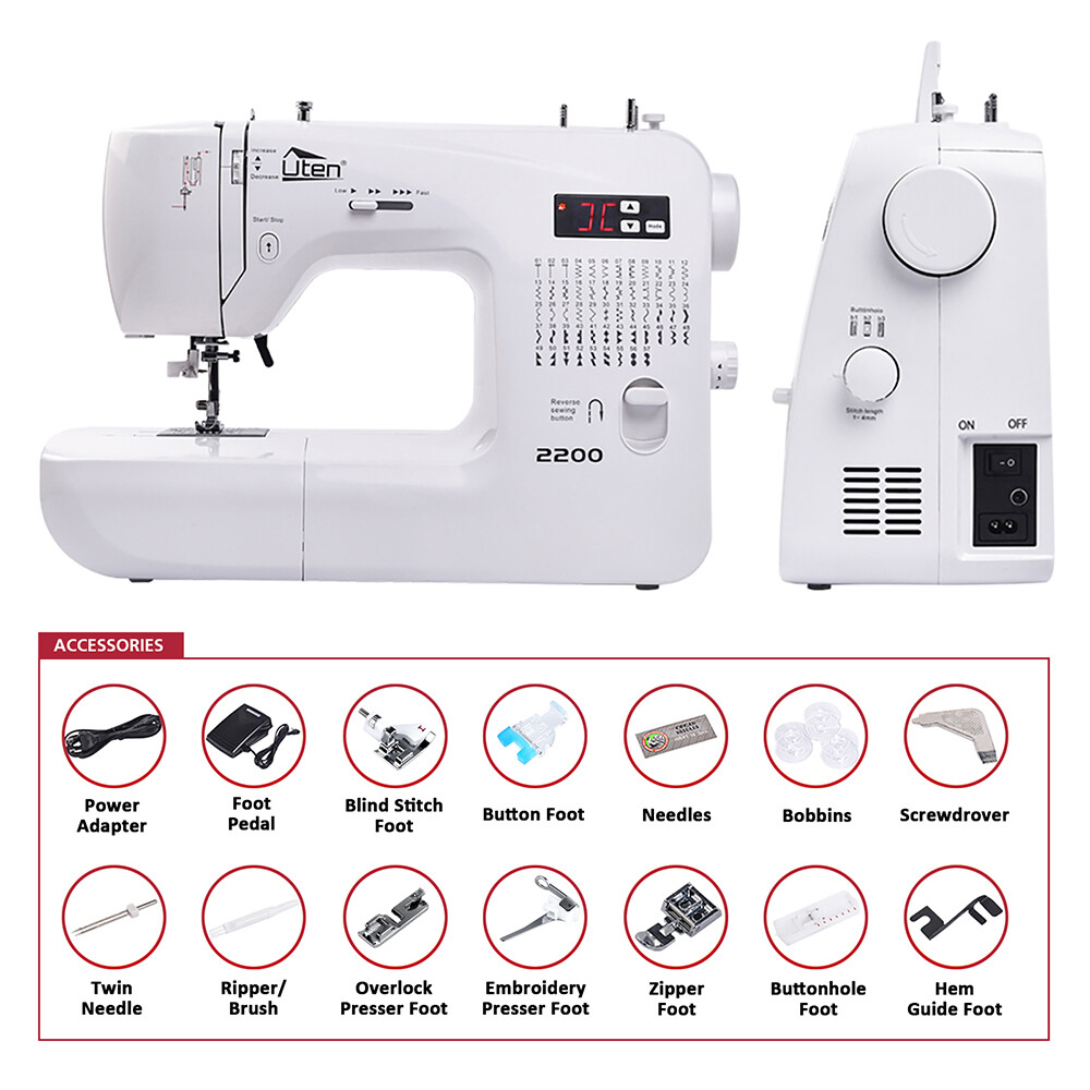 2200 Sewing Machines Embroidery Machine with 60 Built-in Stitches Portable