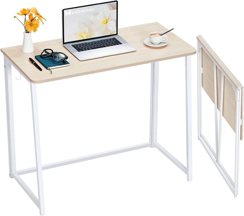 Folding Desk Small Foldable Desks 31.5" Small Spaces Space Saving Computer Table