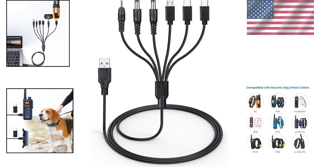 Durable 3.3 ft USB Charger for Bousnic Dog Collars – Multi-Compatible Solution