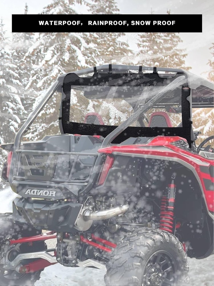 UTV Soft Rear Windshield -Polaris RZR Back Window - Durable, Easy Install, Co...