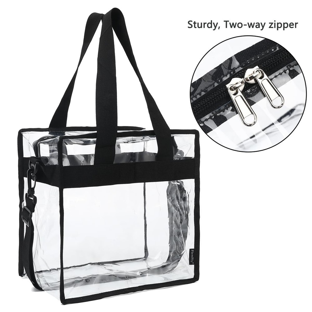 Lunch Bag Small Clear Work See through Plastic Box Adjustable Strap Bag Reusable