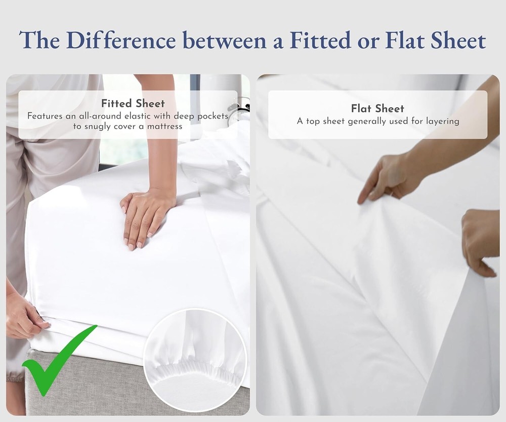 Durable Full 400 Thread Count Fitted Sheet – No Pop-Off Elastic, Soft Comfort