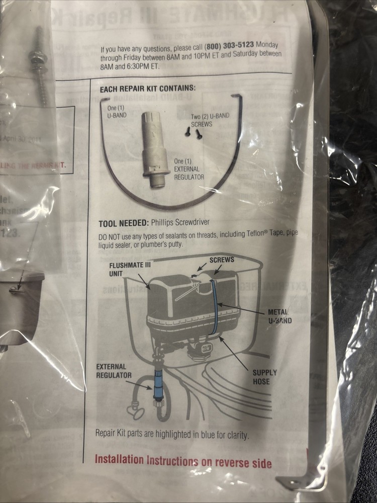 Flushmate III Repair Kit External Regulator - In Sealed Packaging