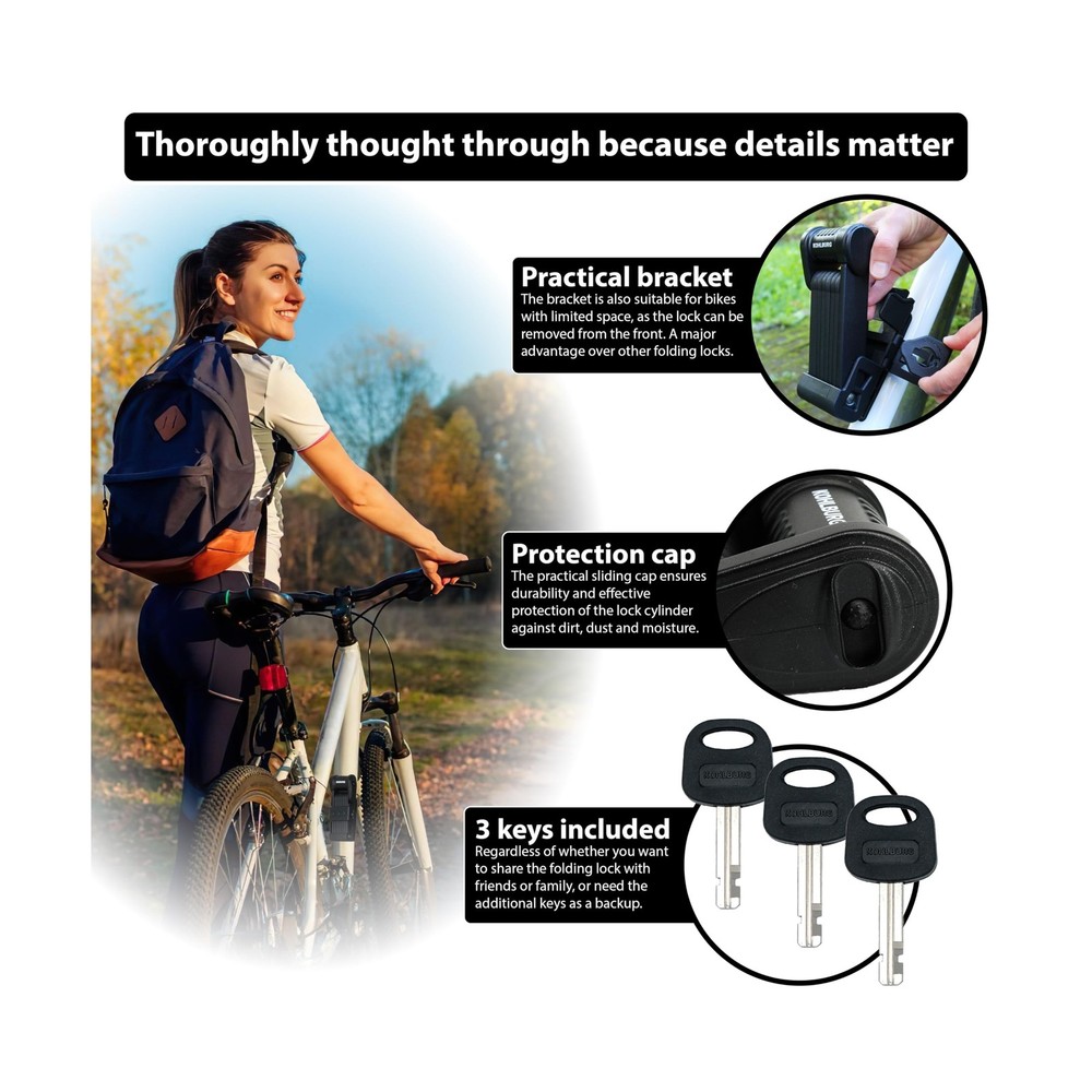 Security Folding Lock only 2.2 lbs - 35" Foldable Bicycle Lock - Ge... Fast Ship