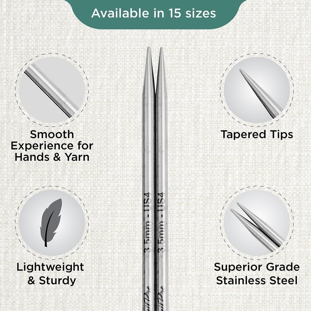 KnitPro Stelo Interchangeable Circular Knitting Needles 5" (13cm) Size 2.5 - 17