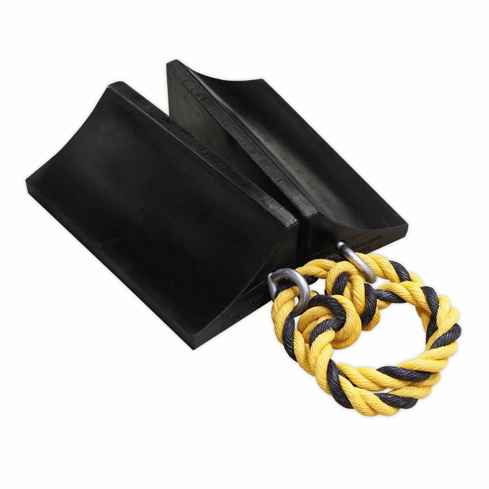 Sealey WC16 Rubber Wheel Chocks Heavy-Duty - Pair