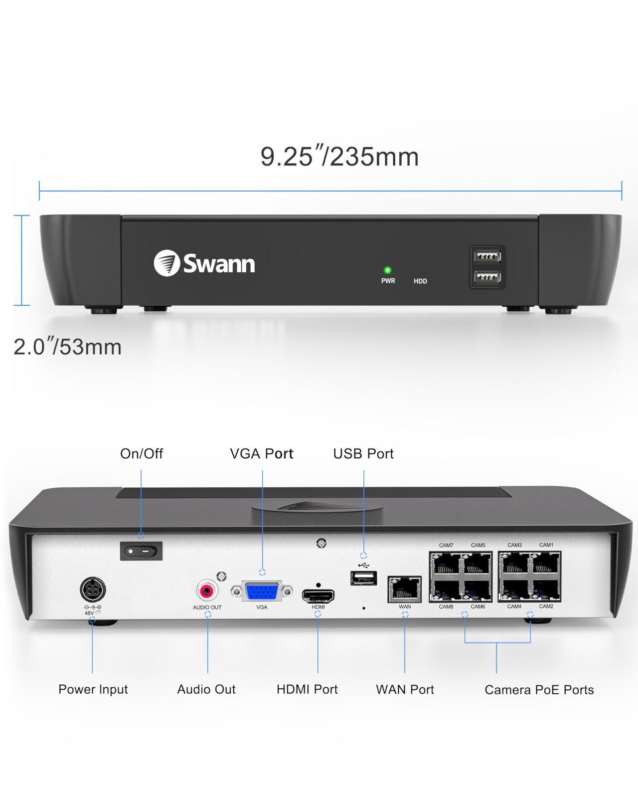Swann NVR8-8580RN 4K 8-Channel Network Video Recorder 1TB Hard Drive NVR8-8580