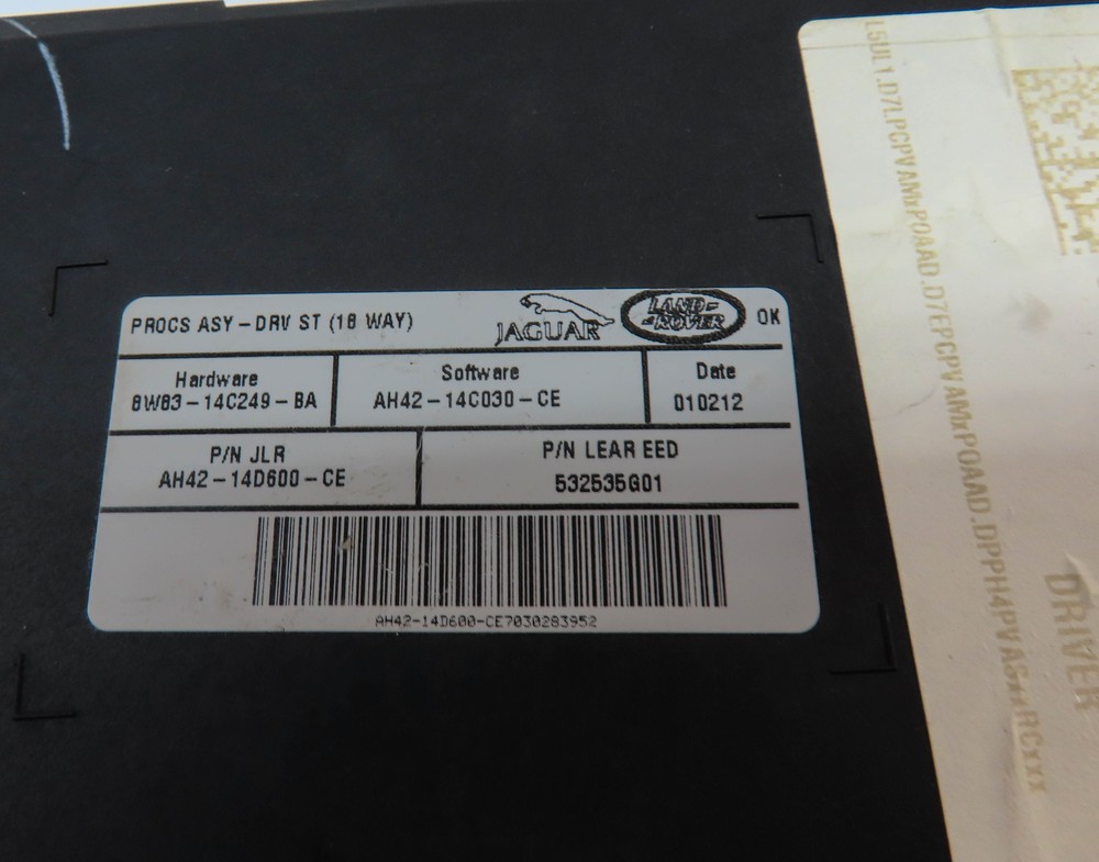 2012 RANGE ROVER (L322) FRONT LEFT DRIVER MEMORY SEAT CONTROL MODULE