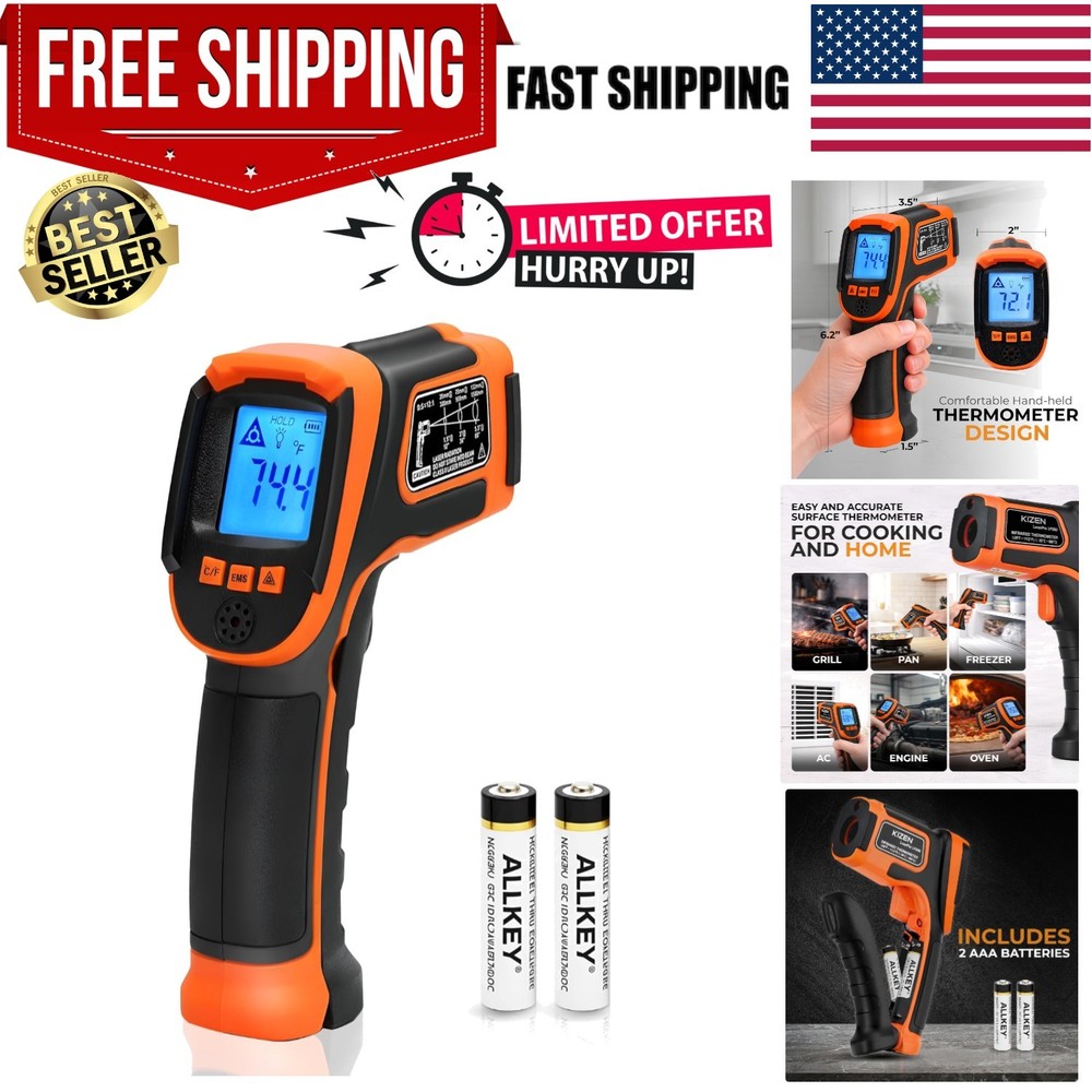 Infrared Temperature Gun - Handheld Surface Infrared Thermometer for Griddle,...