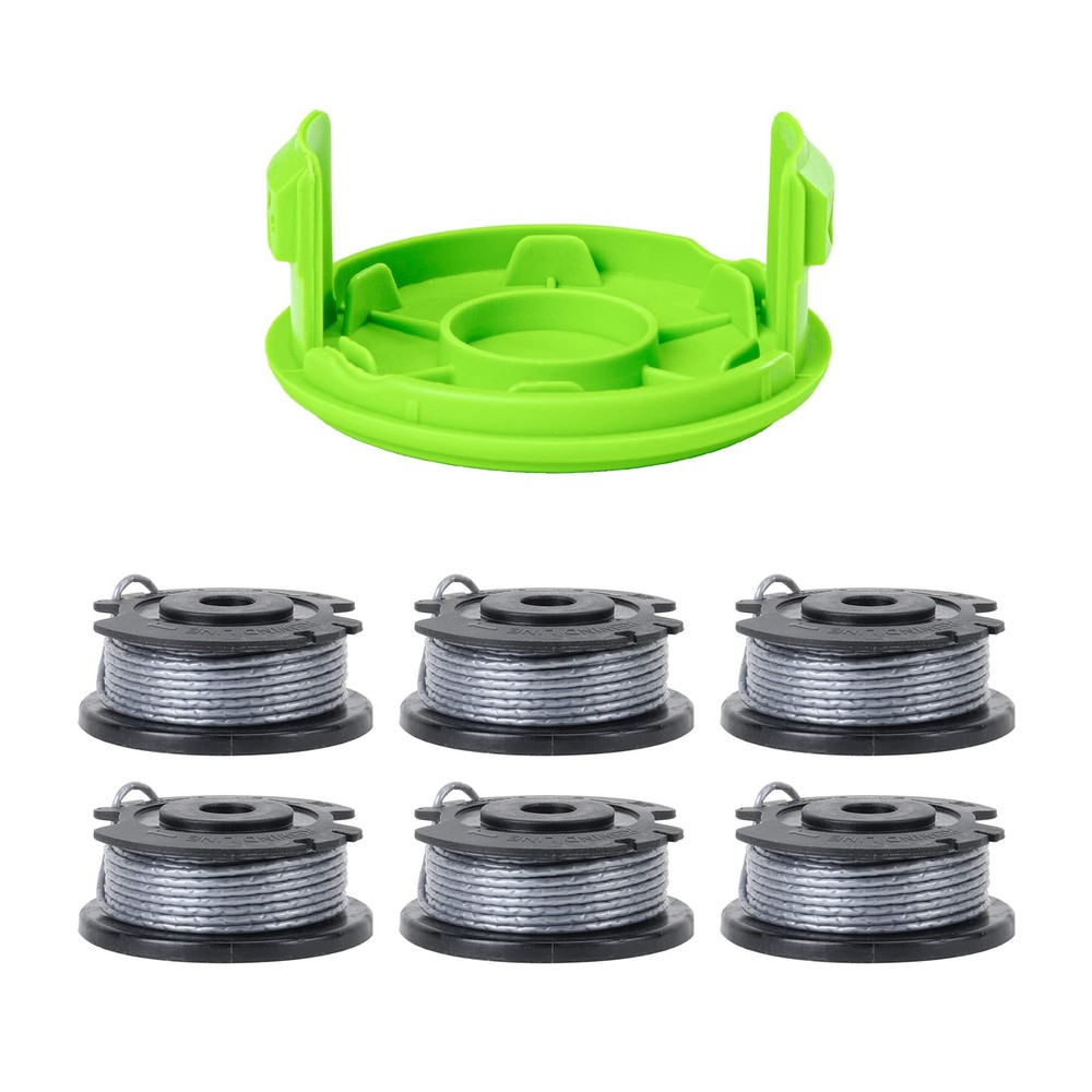 Greenworks 0.065" Single Line Auto-Feed String Trimmer Spools (6-Pack) + Replace