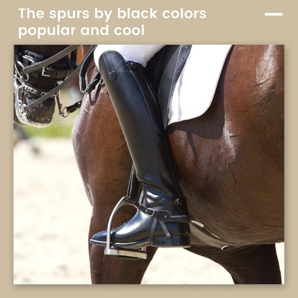 1 Pair Adjustable Durable Horse Riding Accessories Leather Equestrian Spur Strap