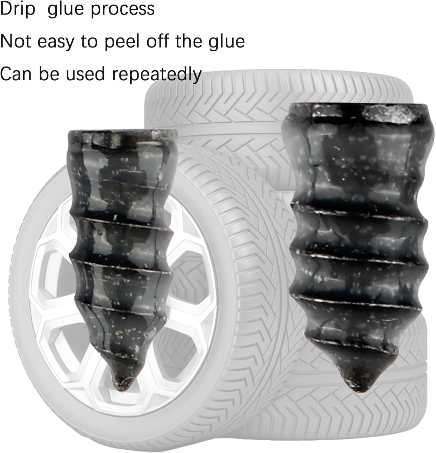 Rubber Tire nail Repair kit Screw in Tires Plugs Car SUV truck Van 60PCS