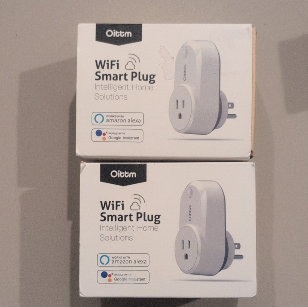 Oittm WiFi Smart Plug, Alexa & Google Assistant, Type B, App-Controlled, White