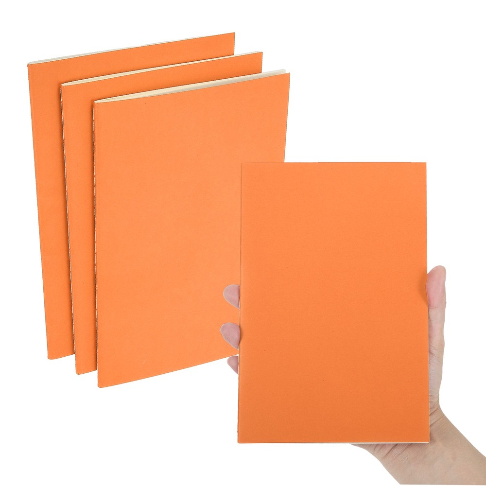 3 Pack A5 Notebook, A5 Journal Mini Notebook Pocket Unlined,Orange