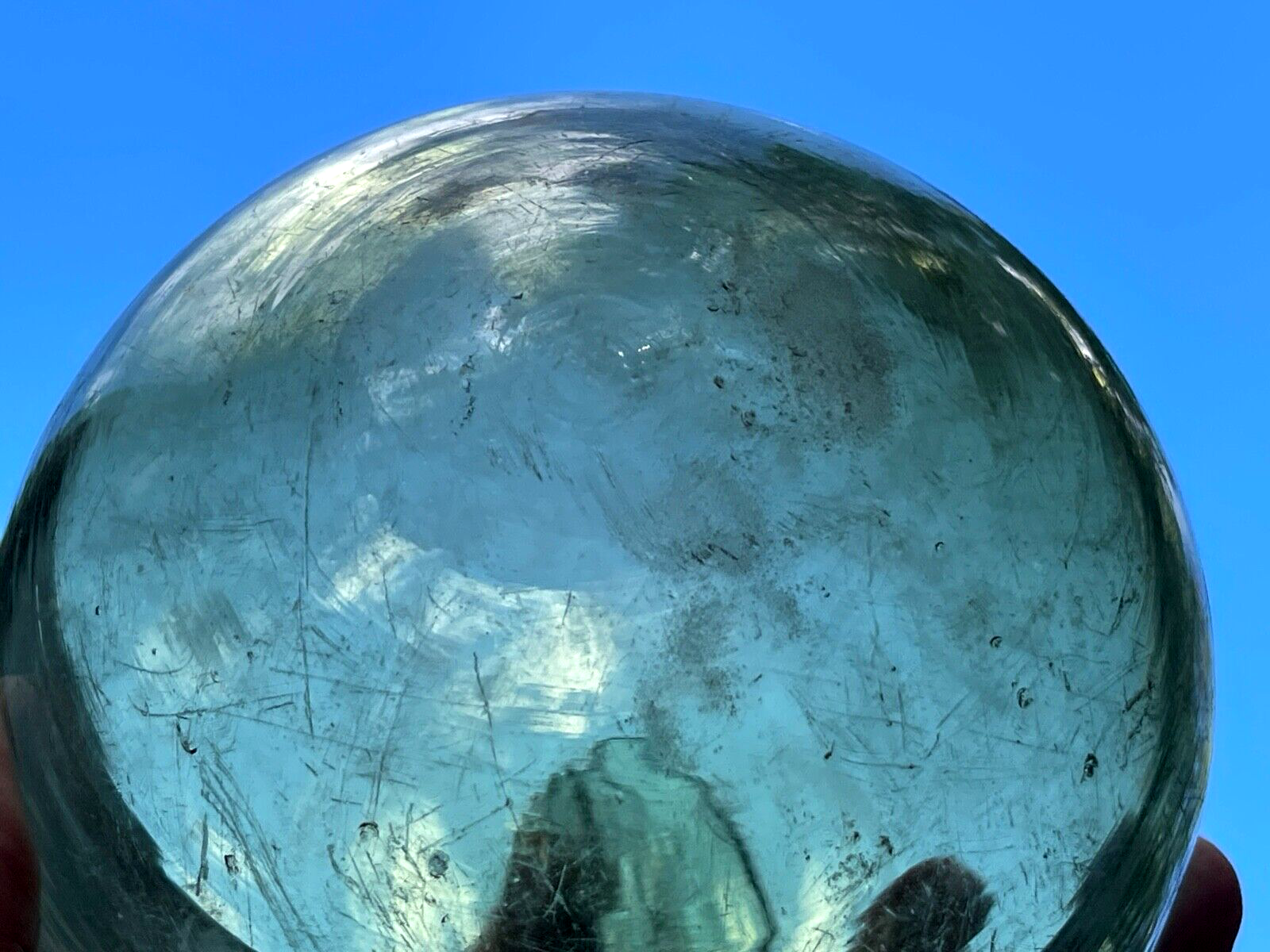 ANTIQUE EUROPEAN GERMAN HEYE CLOVER LEAF GLASS FISHING FLOAT MADE IN GERMANY