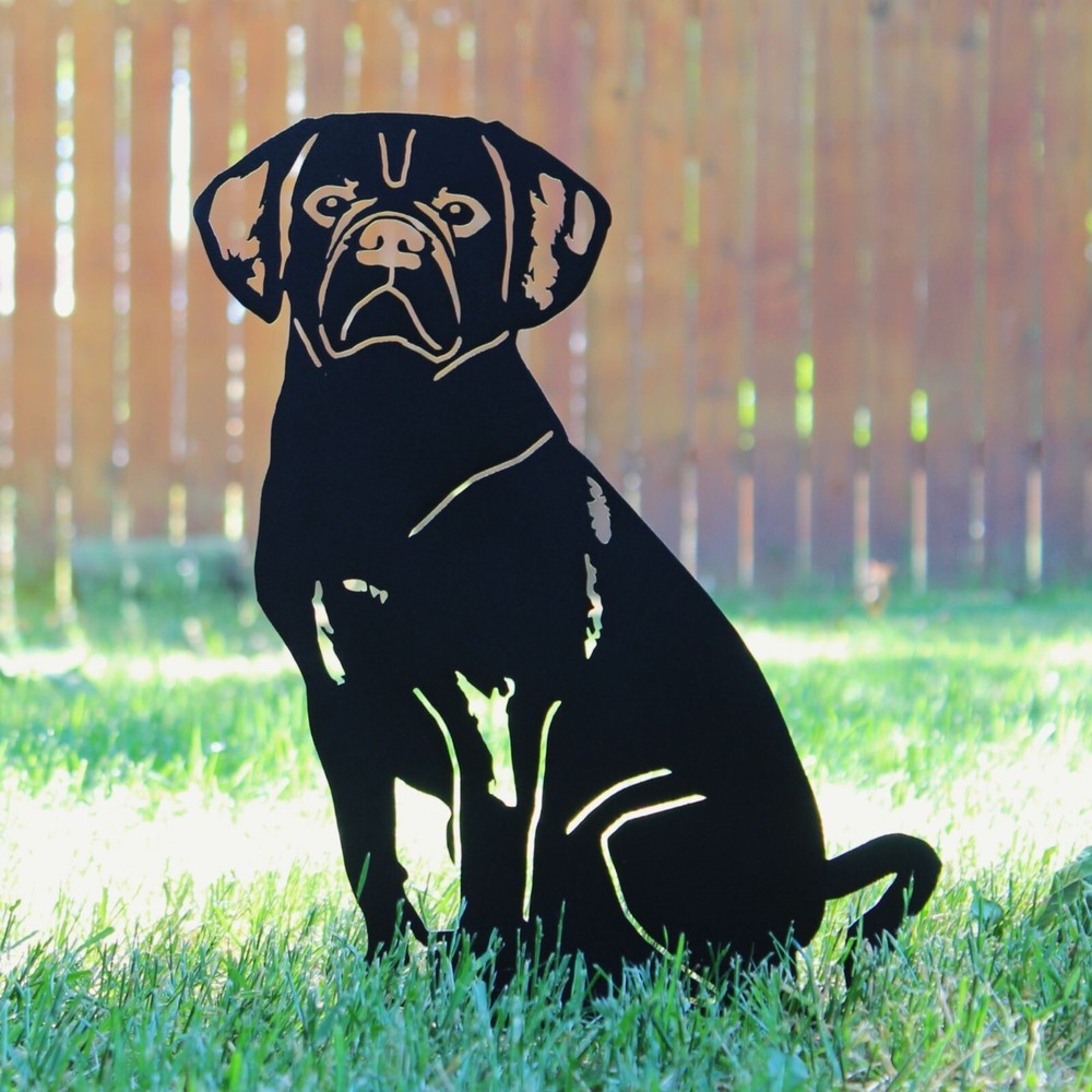 Puggle Black Metal Dog Silhouette