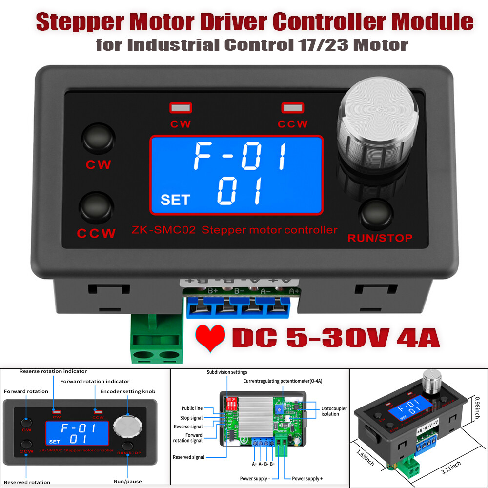 5-30V Stepper Motor Speed Controller Driver Forward Reverse LCD Module Pulse USA