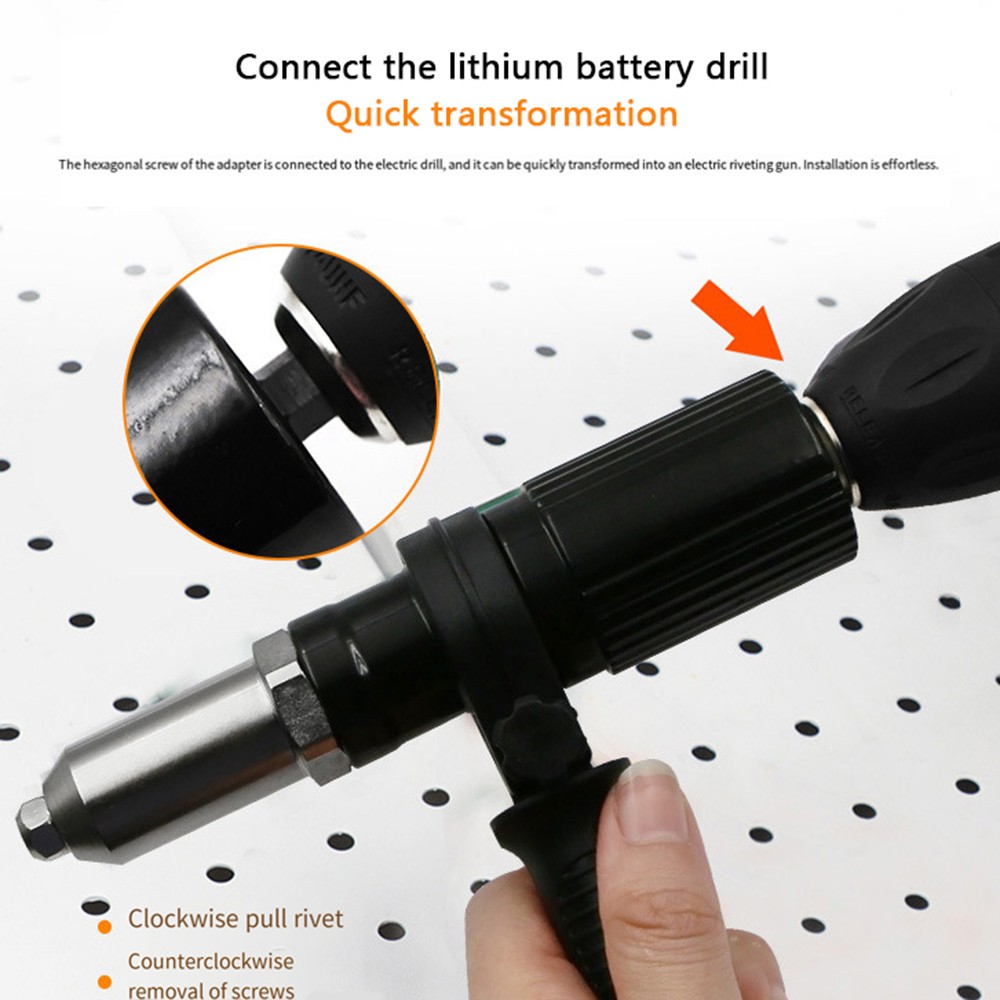 Pop Adapter Riveting Riveter Cordless Drill Electric Rivet Nut Gun Insert Tool ๑