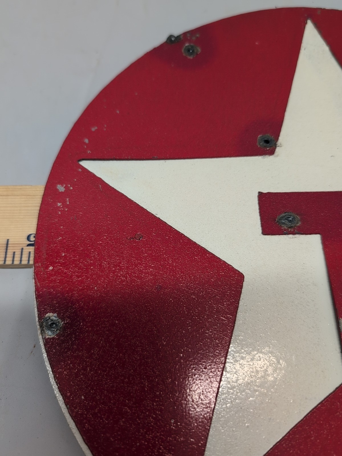 Texaco 10" Diameter Novelty Metal Sign Made In Mexico Distressed Layered