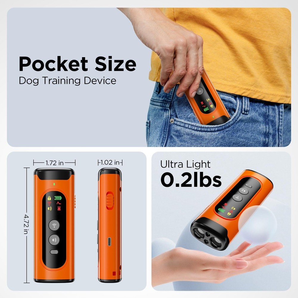 Anti-Bark Training Device for Dogs LED Flashlight Bark Collar Alternative