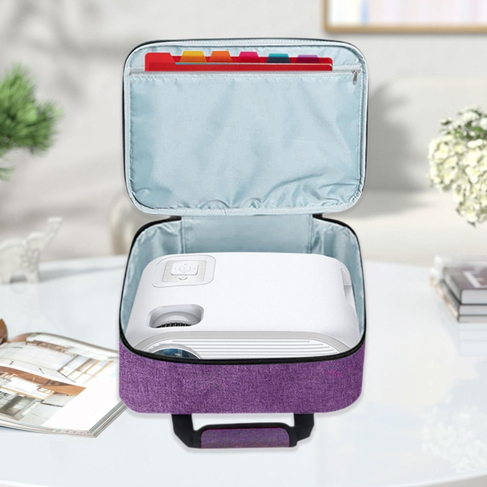 Projector Bag Purple Large with Handle Polyester Universal Adjustable Shoulder