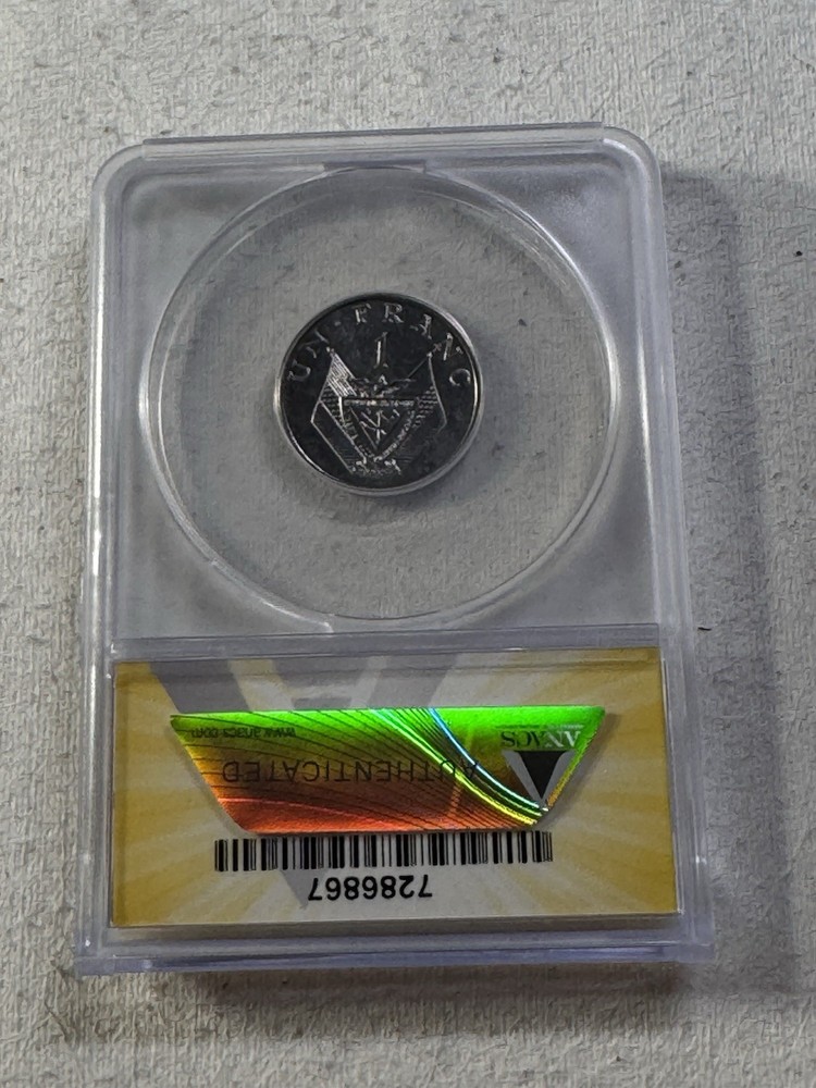 1985 Rwanda 1 Franc Graded MS 67 by ANACS