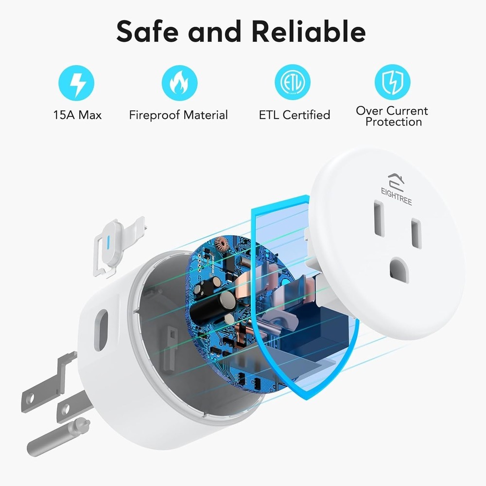 Smart Plug, WiFi Outlet Works with Alexa & Google Home, Smart Home Socket wit...