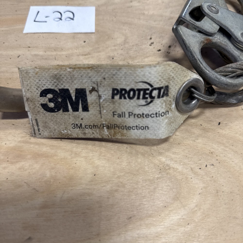 3M™ PROTECTA® PRO Cable Anchorage Extension, Snap Hook & O-Ring Used AJ408AG4 4’