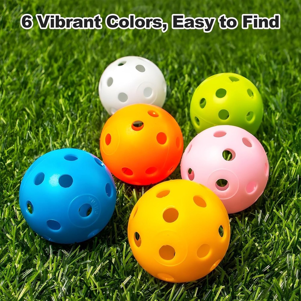 24 Pack Practice Golf Balls 40mm Limited Flight Plastic Training Colored