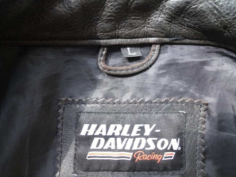Harley Davidson Men's Leather Jacket Size L Model Racing "Eagle"