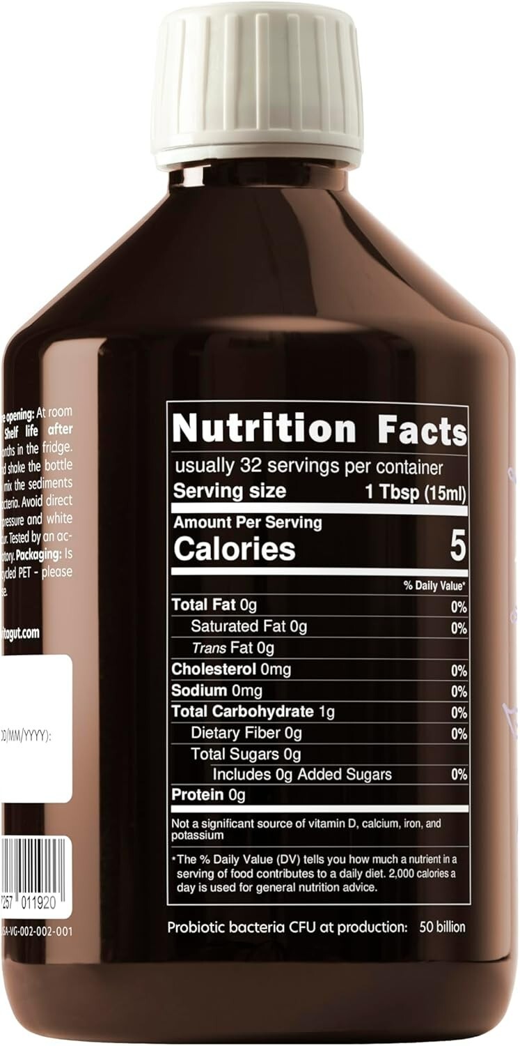 ✨ VITAGUT Liquid Probiotic Prebiotic Postbiotic 50Billion CFU 19Herbs Organic Gu