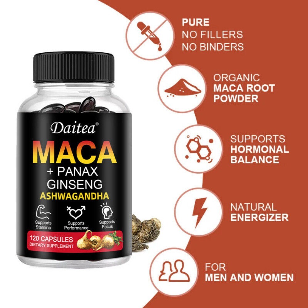 Maca Extract - 10000mg- 120 Capsules - Improve performance