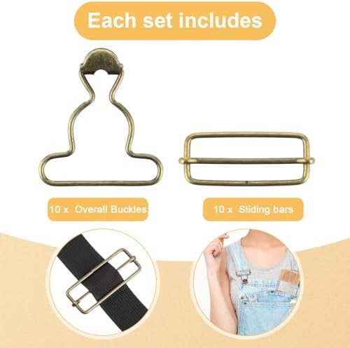 Ten pairs overall buckle clasp replacements.