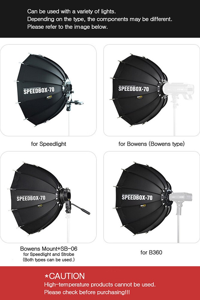 SMDV SPEED-BOX 47 Rectangular Soft-box Diffuser for S-Light S-Lite Quantum Flash