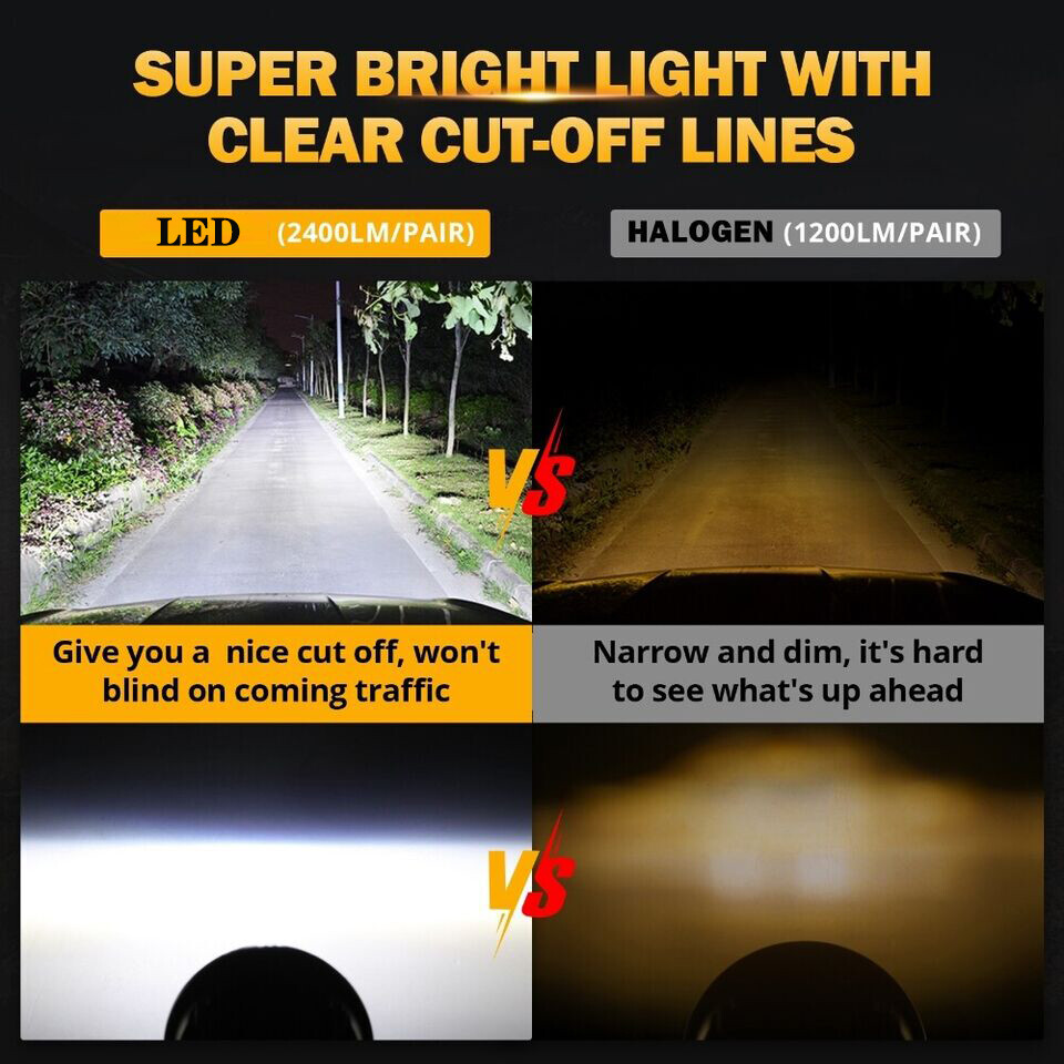 For 2001-2006 Chevy Suburban Tahoe Z71 Front Driving Bumper LED Fog Lights Lamps