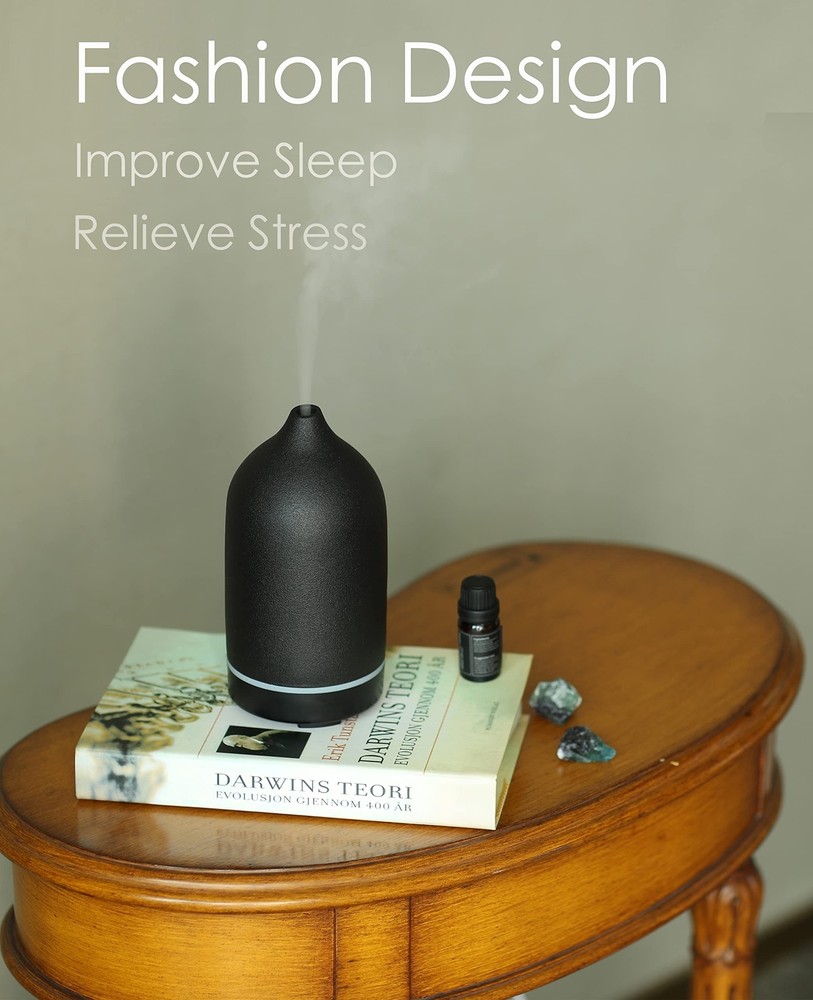 Essential Oil Diffuser,Handcrafted Ceramic Diffuser for Home,Ultrasonic Cool ...