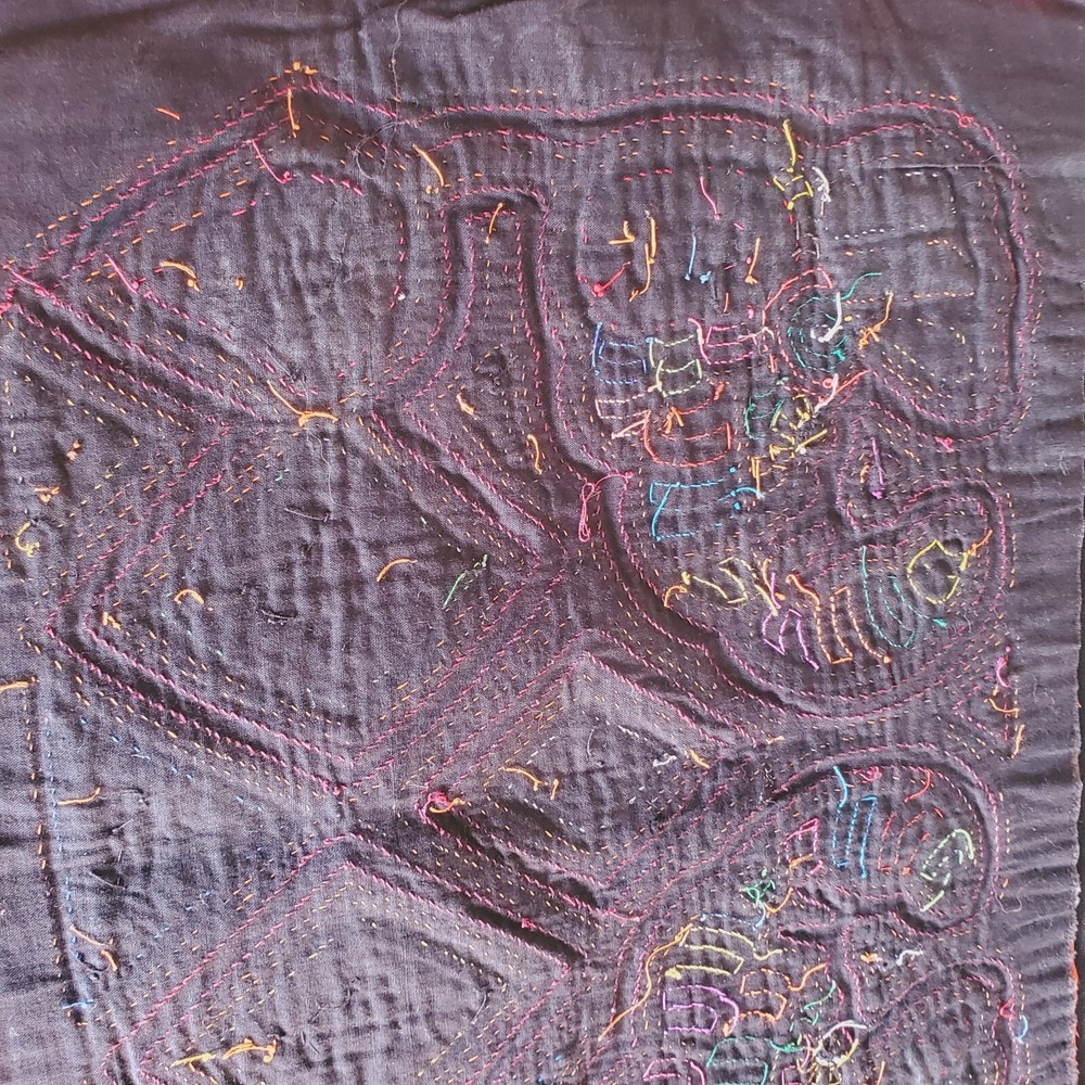 kuna panel mola tribe line shape unframed Panama 1810