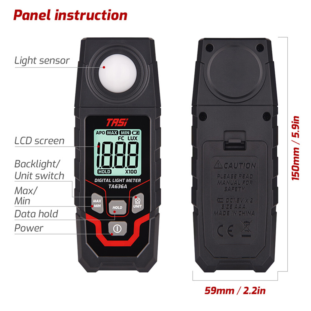 Handheld Digital Light Lux Meter Illuminometer Luminometer 0.1~20000Lux Detector